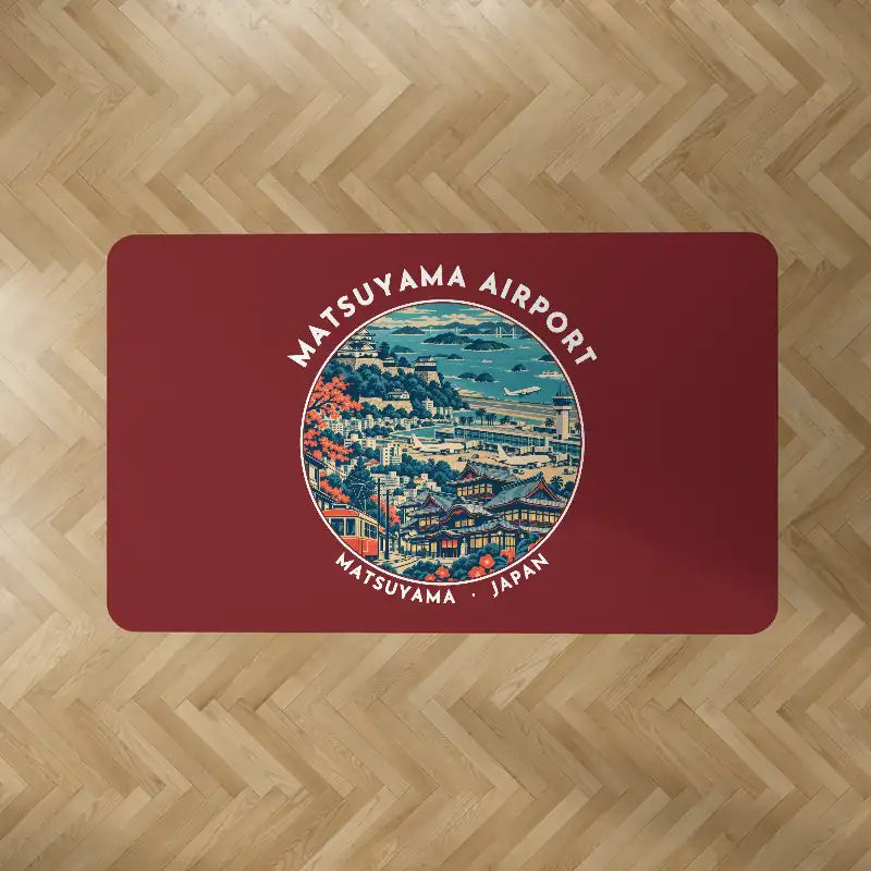 Matsuyama Airport (MYJ) Carpets - Carpet Rectangle - Badge - Dark Red V2