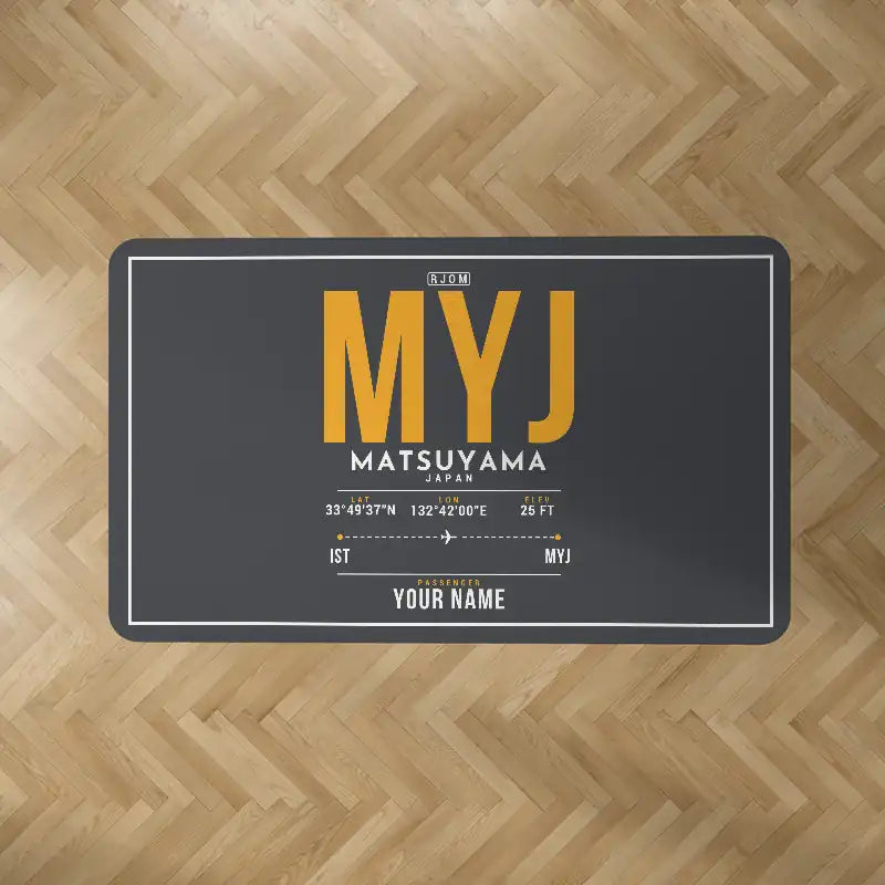 Matsuyama Airport (MYJ) Carpets - Carpet Rectangle - ID Tag + Name - Dark Gray V2