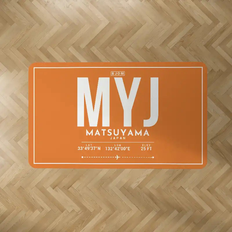 Matsuyama Airport (MYJ) Carpets - Carpet Rectangle - ID Tag - Orange V2