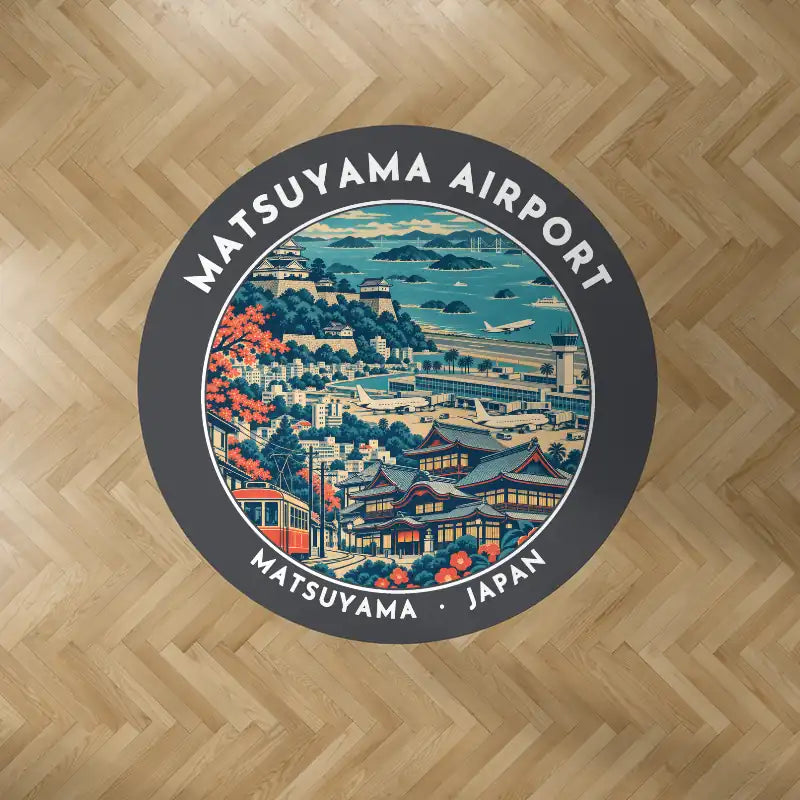 Matsuyama Airport (MYJ) Carpets - Carpet Round - Badge - Dark Gray V2