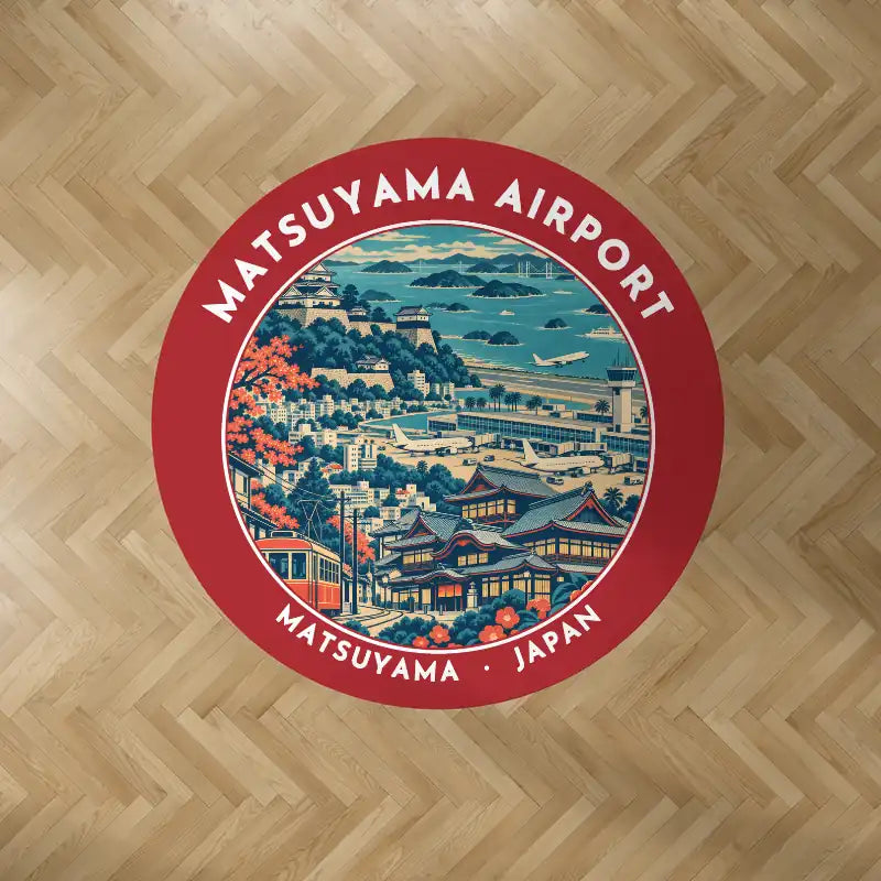Matsuyama Airport (MYJ) Carpets - Carpet Round - Badge - Red V2