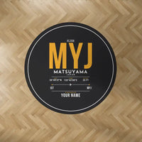 Thumbnail for Matsuyama Airport (MYJ) Carpets - Carpet Round - ID Tag + Name - Black V2