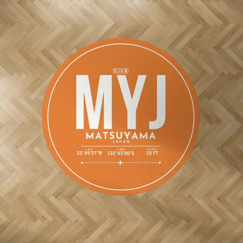 Matsuyama Airport (MYJ) Carpets - Carpet Round - ID Tag - Orange V2