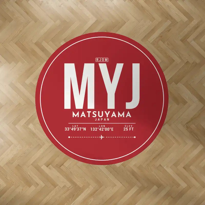 Matsuyama Airport (MYJ) Carpets - Carpet Round - ID Tag - Red V2