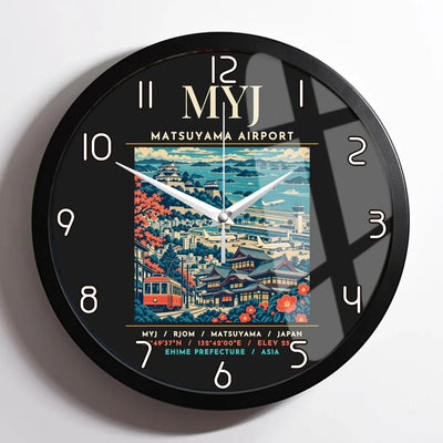 MYJ - Poster - Wall Clock Framed - Black
