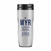 Thumbnail for Myrtle Beach International Airport (MYR) Travel Mugs - ID Tag - Plastic (No Holder) - Light Gray