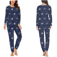 Thumbnail for Miri Airport (MYY) Pajamas - Women Pajamas - Navy Blue