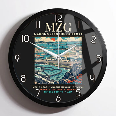 MZG - Poster - Wall Clock Framed - Black