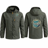 Thumbnail for Magong Airport (MZG) Stylish Jackets - Hooded Windbreaker - Badge - Olive Green
