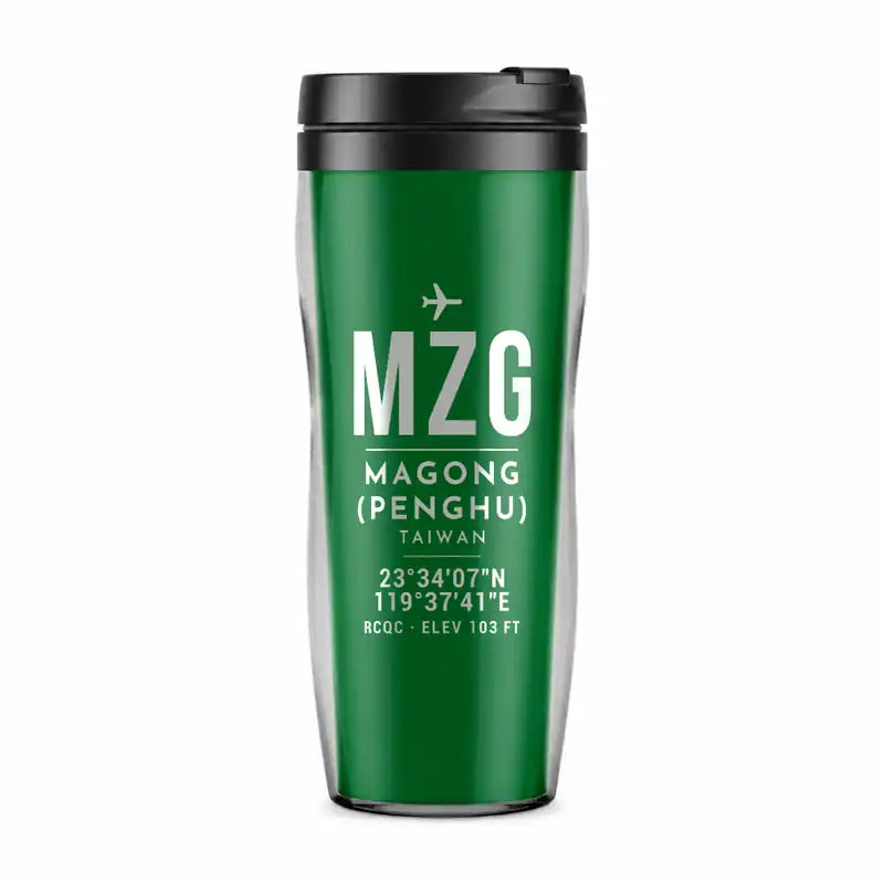 Magong Airport (MZG) Travel Mugs - ID Tag - Plastic (No Holder) - Green