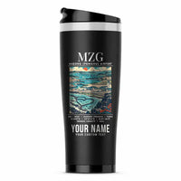 Thumbnail for Magong Airport (MZG) Travel Mugs - Poster + Name - Stainless Steel (No Holder) - Black