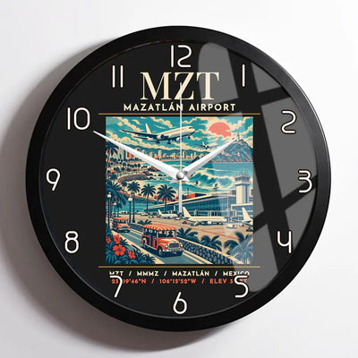 MZT - Poster - Wall Clock Framed - Black