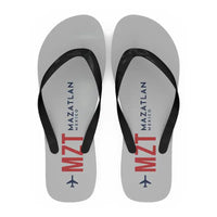 Thumbnail for Mazatlán International Airport (MZT) Slippers & Flip Flops - Slippers - Flip Flops - Code - Light Gray