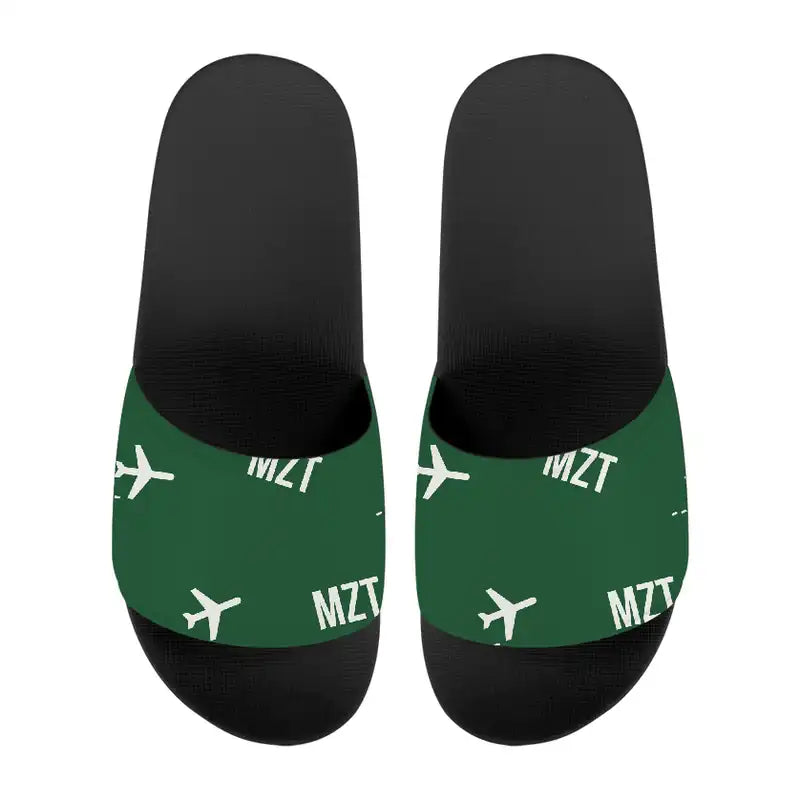Mazatlán International Airport (MZT) Slippers & Flip Flops - Slippers - Sport - Pattern - Green