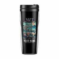 Thumbnail for Mazatlán International Airport (MZT) Travel Mugs - Poster + Name - Plastic (No Holder) - Black