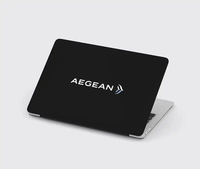 Aegean Airlines design on black macbook case