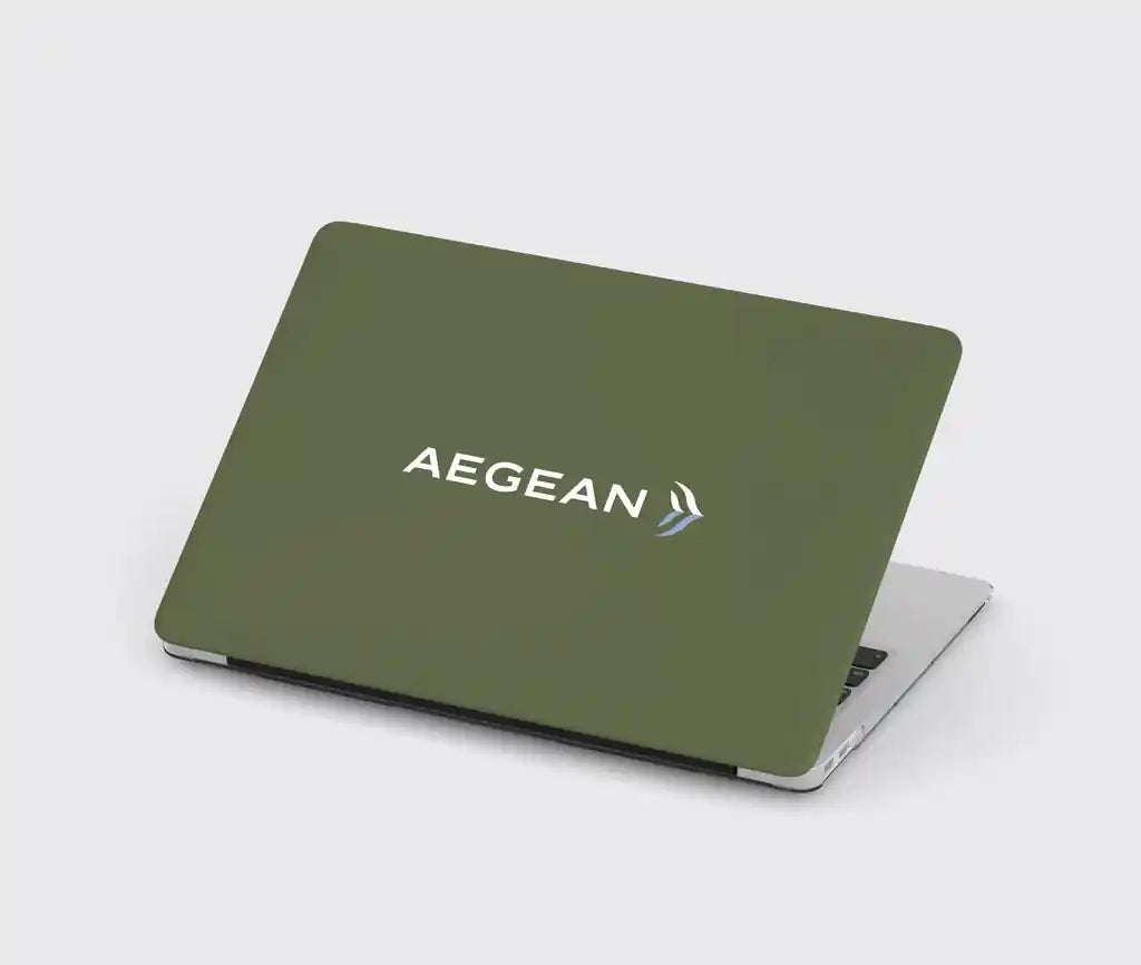Aegean Airlines design on green army macbook case