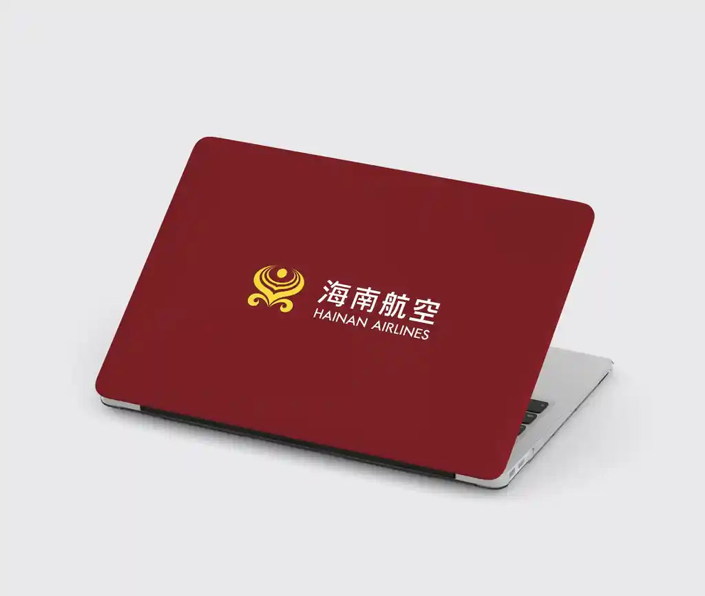 Hainan Airlines design on dark red macbook case