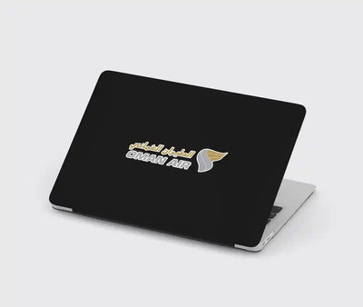 Oman Airlines design on black macbook case