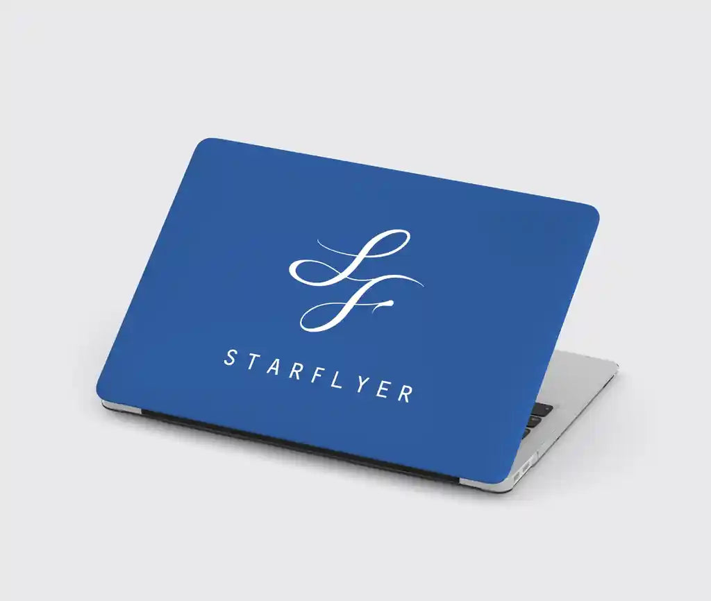 StarFlyer Airlines design on blue macbook case