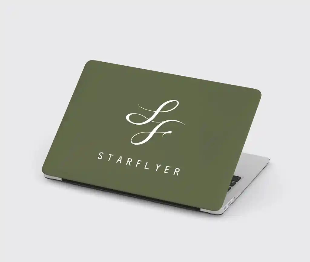StarFlyer Airlines design on green army macbook case