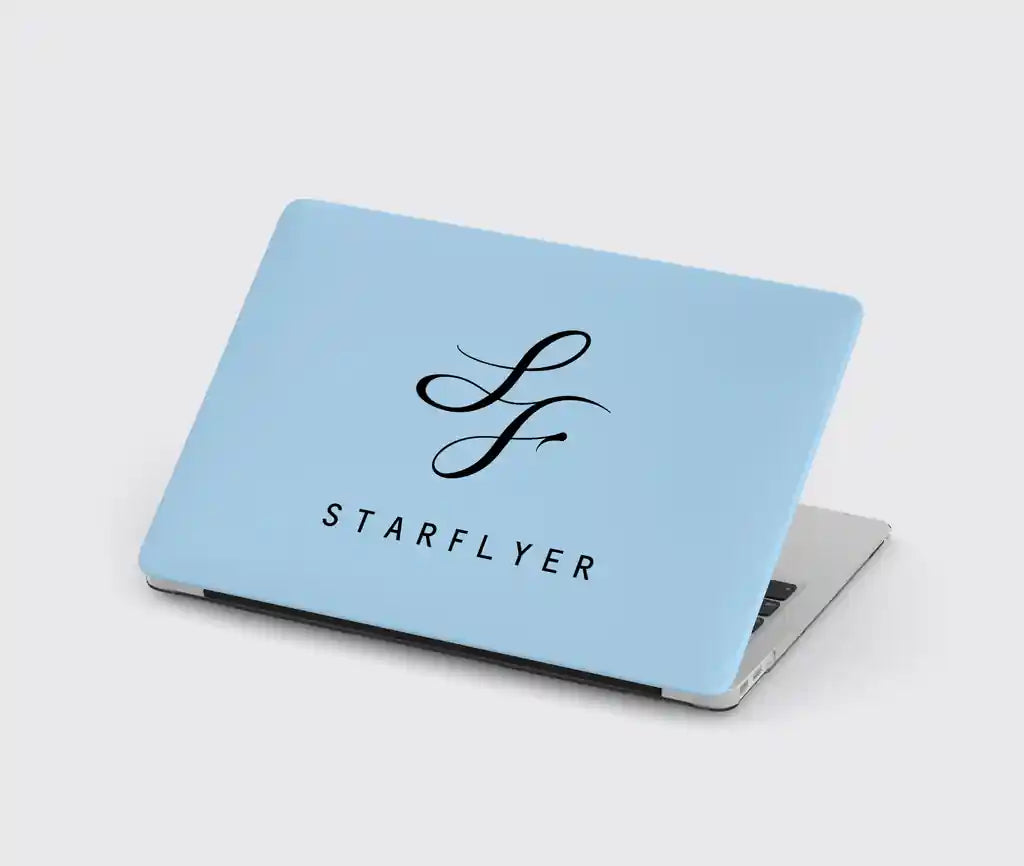 StarFlyer Airlines design on light blue macbook case