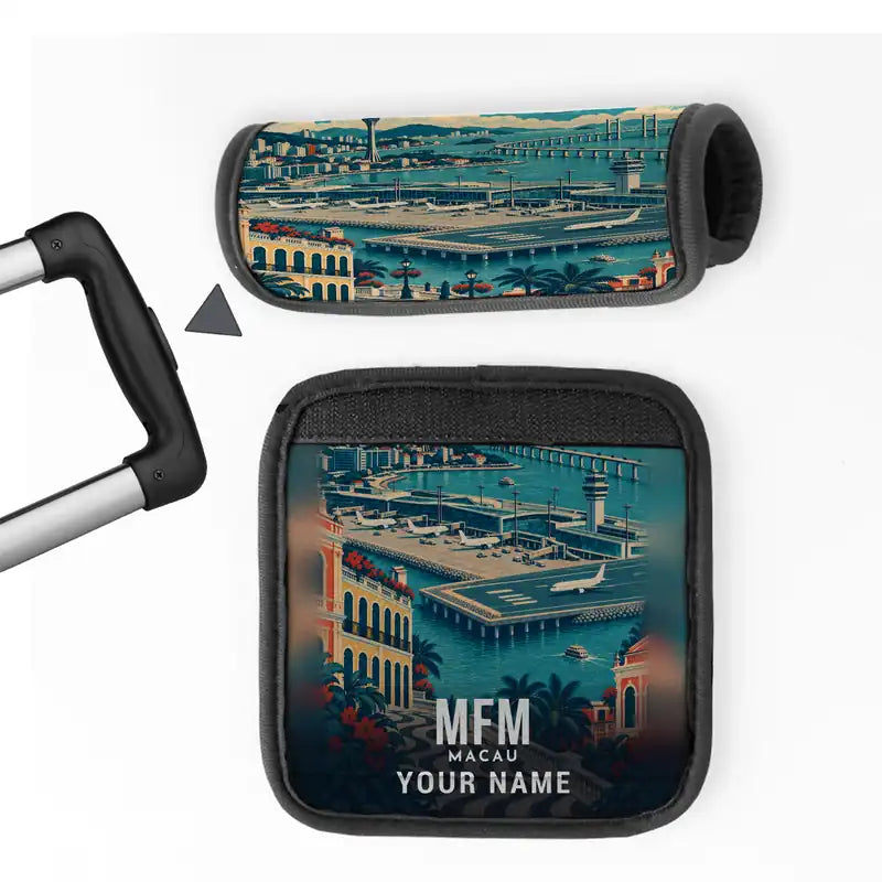Macau International Airport (MFM) Luggage Handle Covers - 3D Full Print + Name