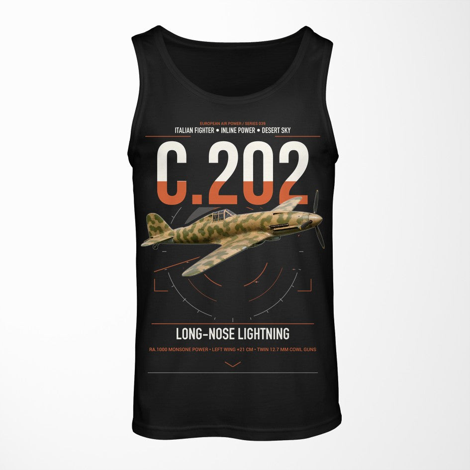 Macchi C.202 Folgore design on black tank top