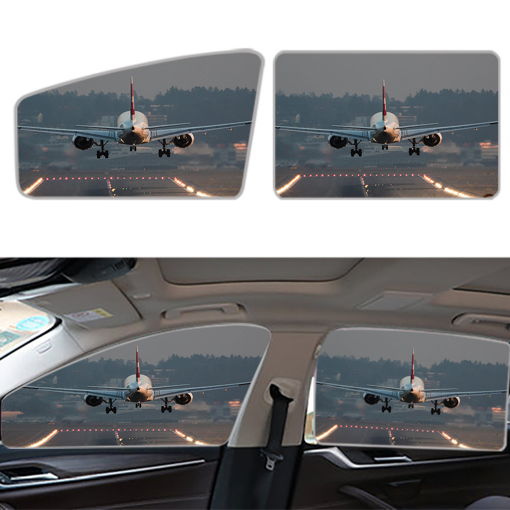 Magnificent Airplane Landing Printed Designed Car Sun Shade (Side window)