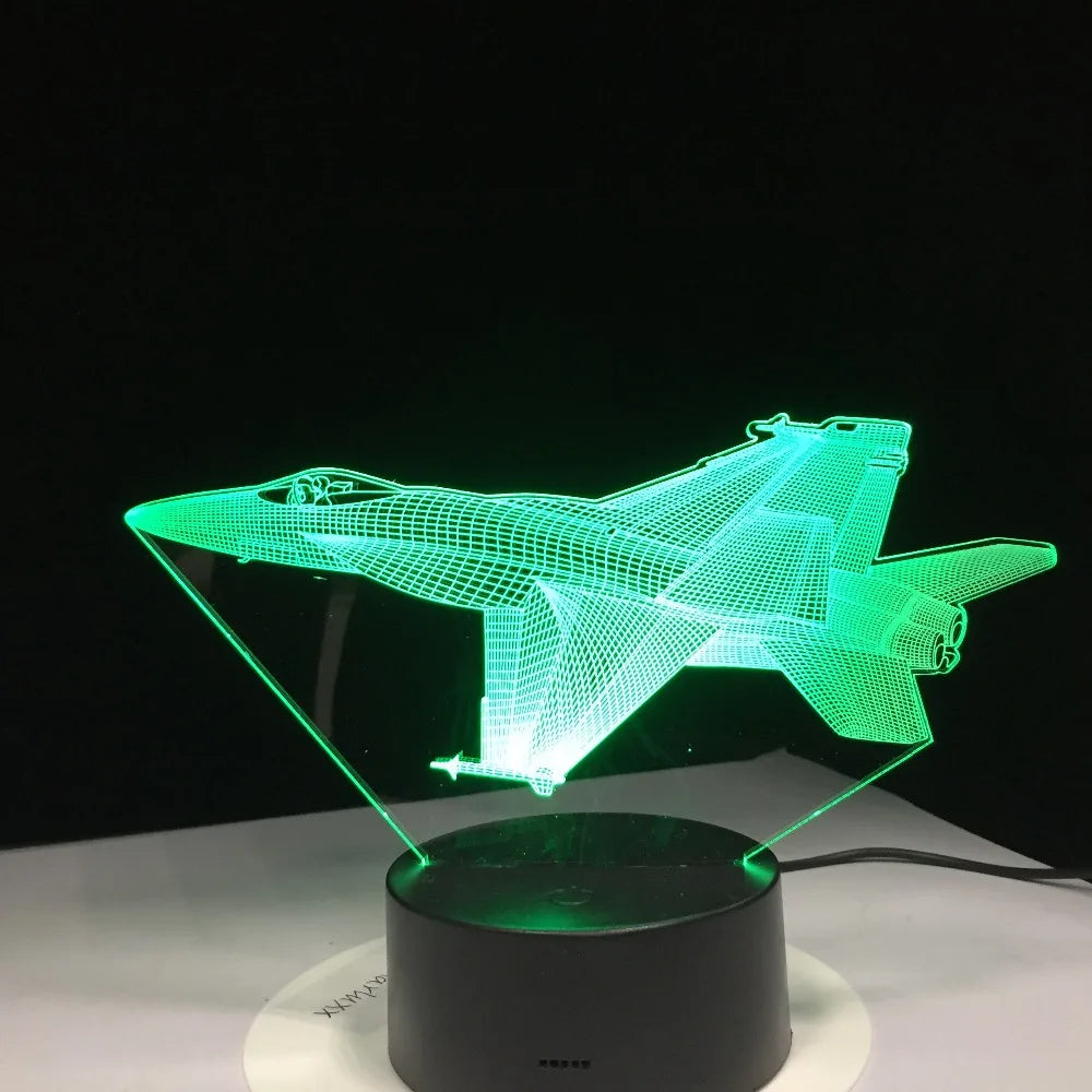 F/A-18 F16 Vechten Vliegtuig Designed 3D Lamp