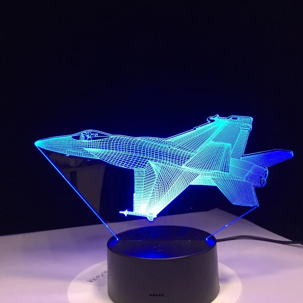F/A-18 F16 Vechten Vliegtuig Designed 3D Lamp
