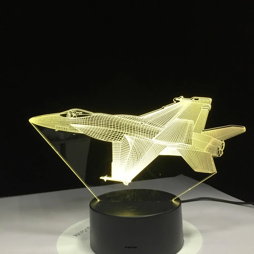 F/A-18 F16 Vechten Vliegtuig Designed 3D Lamp