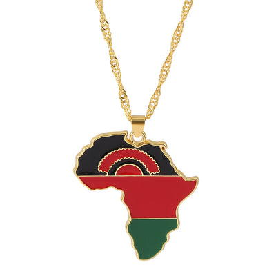 Malawi Map Flag Necklace