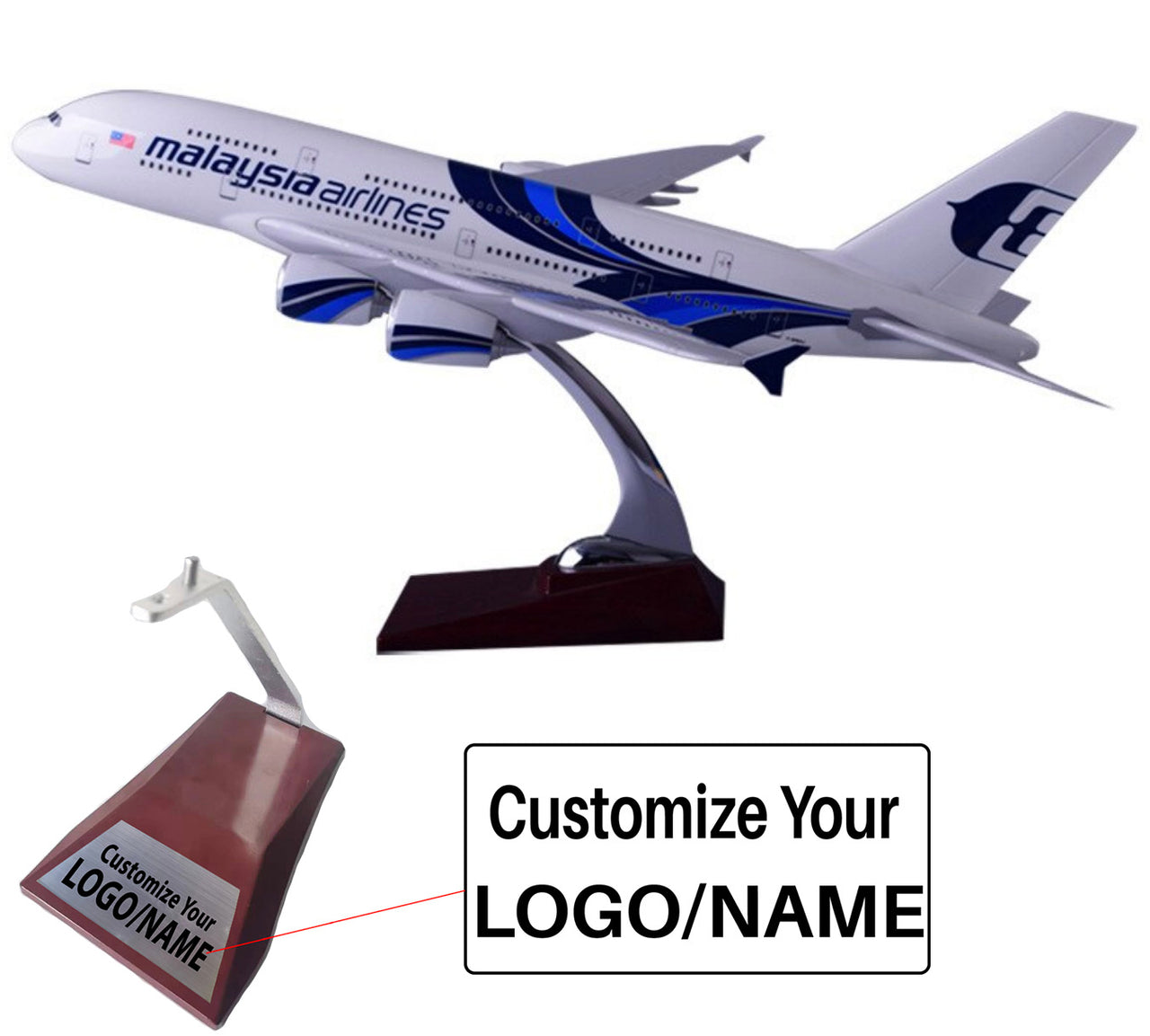 Malaysia Airlines Airbus A380 Airplane Model (Handmade 45CM)