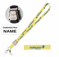 Thumbnail for Malaysia Airlines seat belt lanyard - yellow with name