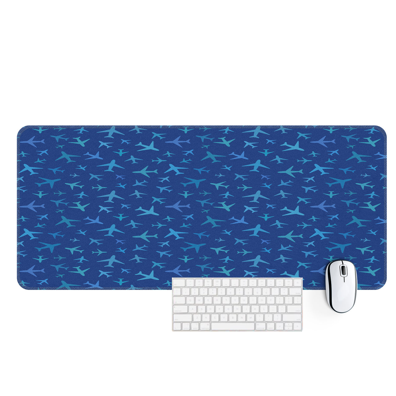 Many Airplanes Blue Designed Desk Mats