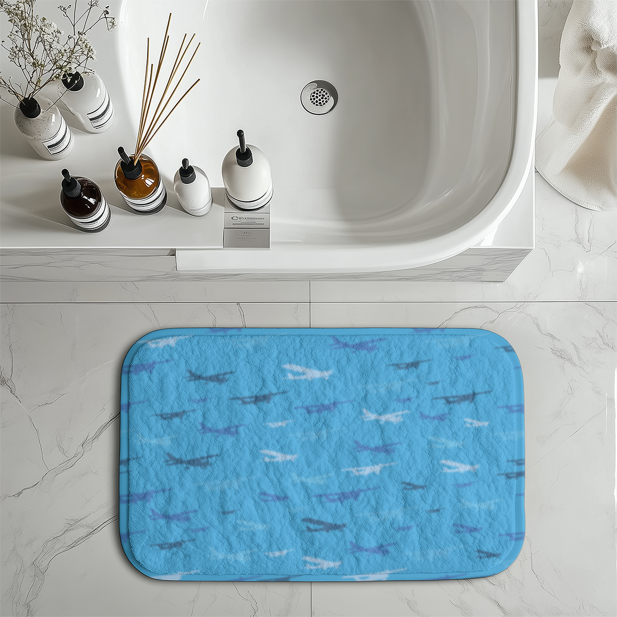 Many Propellers Designed Bath Mats