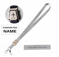 Thumbnail for Marathon City Series seat belt lanyard - light gray with name