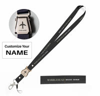 Thumbnail for Marblehead City Series seat belt lanyard - black with name
