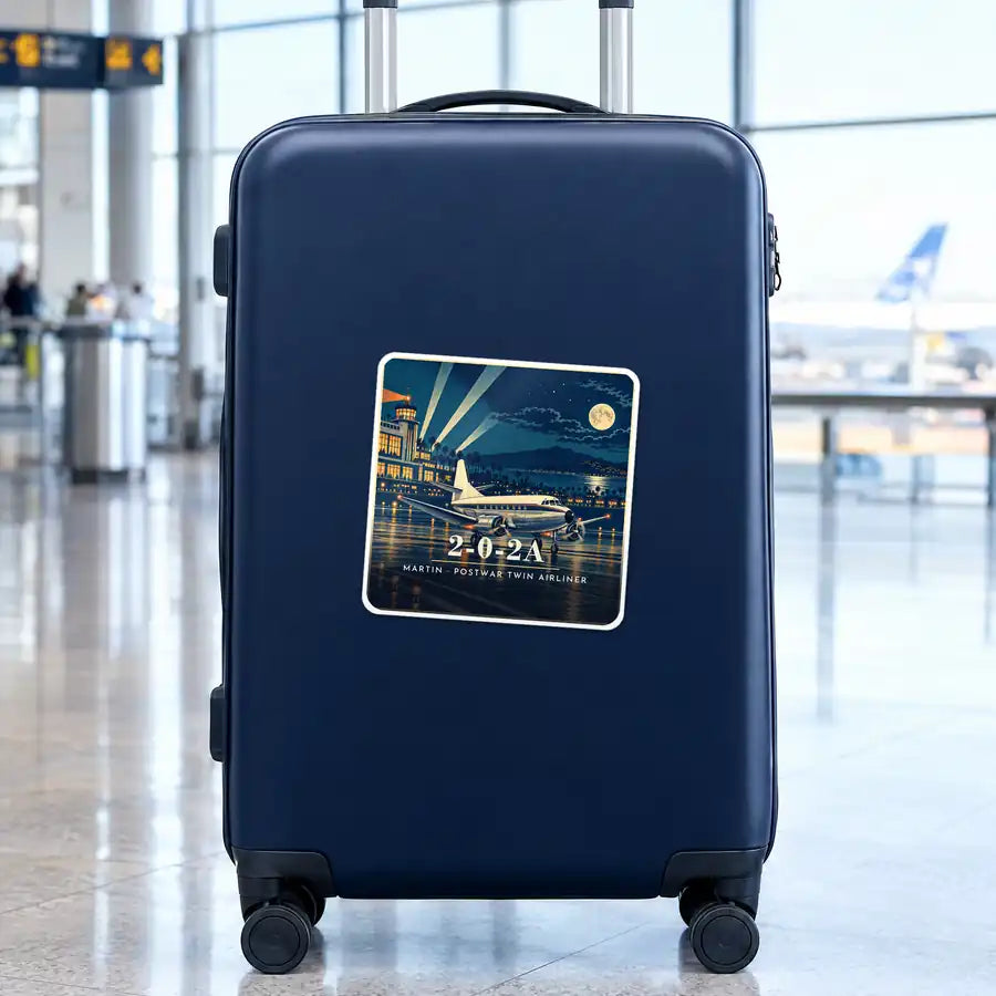 Martin 2-0-2A - 3D - Square Sticker - Suitcase