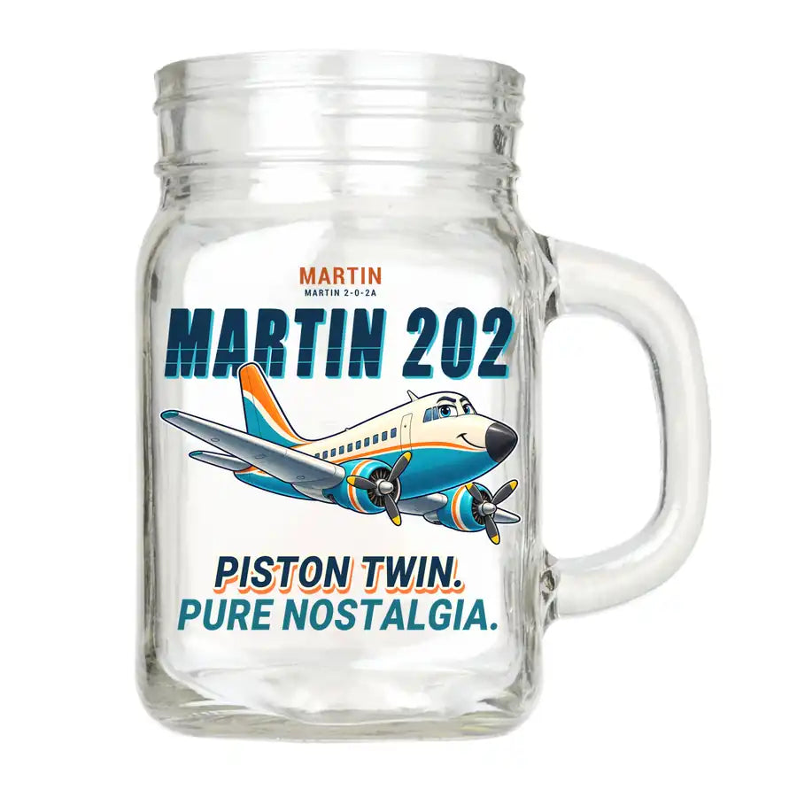 Martin 2-0-2A - Cartoon - Cocktail Glass (Mason Jar)