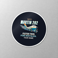 Thumbnail for Martin 2-0-2A - Cartoon + Name - Circle Sticker - Close-up
