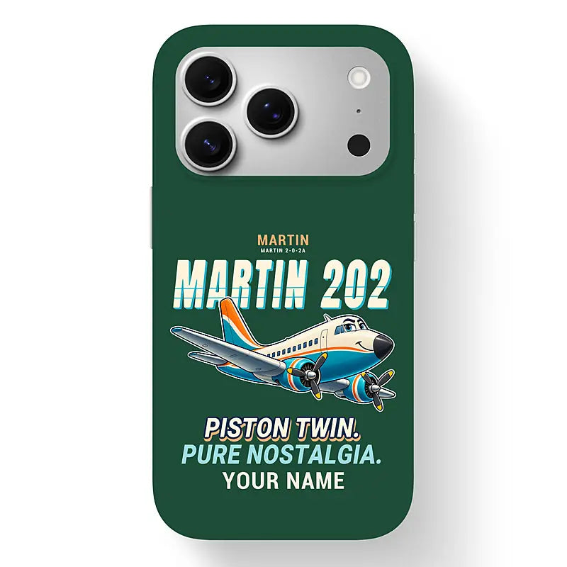 Martin 2-0-2A - Cartoon + Name - MagSafe iPhone 17 Pro - Dark Green