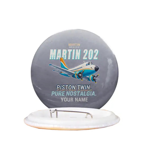 Martin 2-0-2A - Cartoon + Name - Pin - Gray