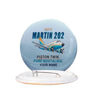 Thumbnail for Martin 2-0-2A - Cartoon + Name - Pin - Light Blue