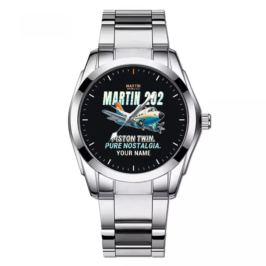 Martin 2-0-2A - Cartoon + Name - Stainless Steel Band - For Men