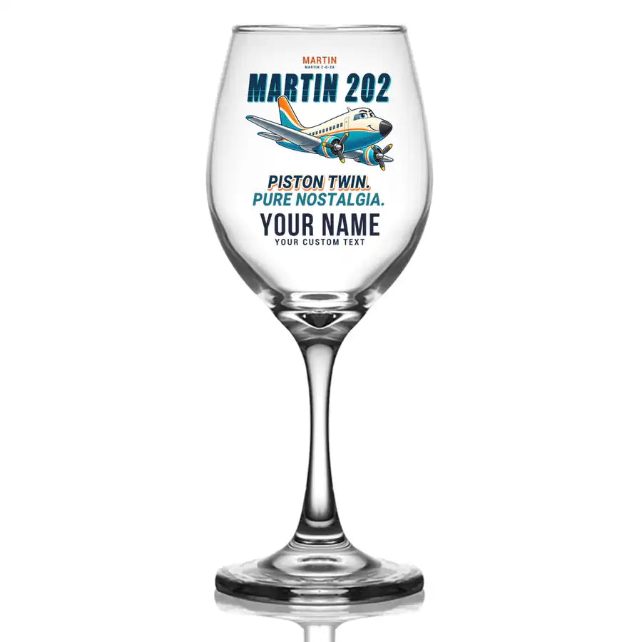Martin 2-0-2A - Cartoon + Name - Wine Glass