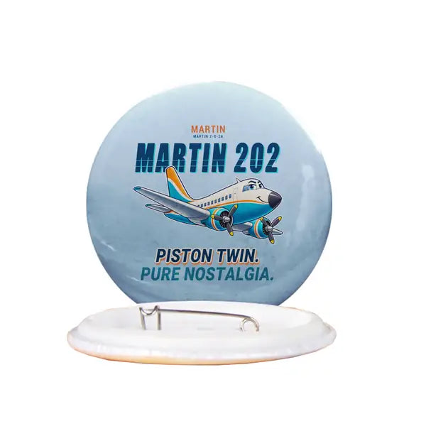 Martin 2-0-2A - Cartoon - Pin - Light Blue