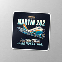 Thumbnail for Martin 2-0-2A - Cartoon - Square Sticker - Close-up