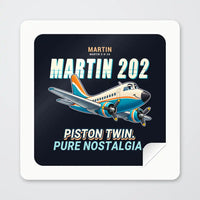 Thumbnail for Martin 2-0-2A - Cartoon - Square Sticker - Peel